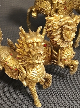 纯铜火麒麟龙马精神摆件家居摆件