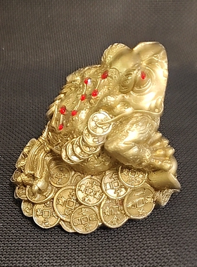 纯铜金蟾摆件金蟾蜍客厅铜三脚金蝉家居装饰店铺开业收银台摆件