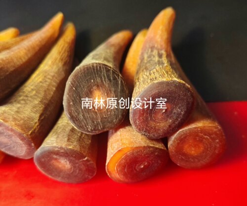 M02天然西藏血色牦牛角原料大头直径1.3-2.0厘米实心小段尖材料 - 图2