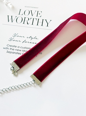 Yolo星球丝绒质感公主项链性感优雅宫廷锁骨链choker复古诱惑光链