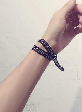 Yolo星球潮酷女孩字母布条耳钉项链耳环锁骨链choker个性颈链耳钩