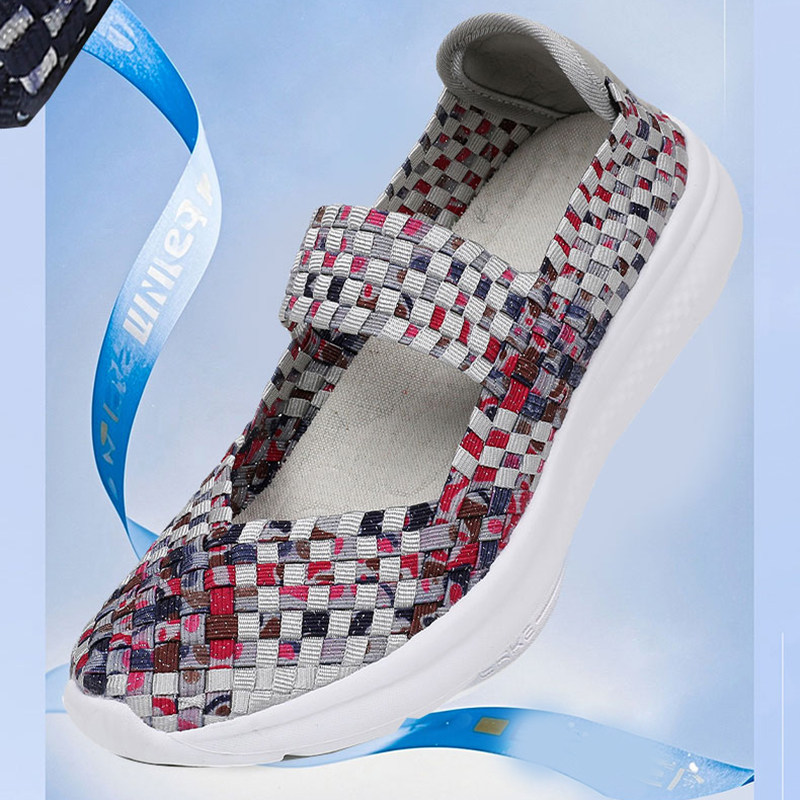 老北京布鞋新款女鞋透气中老年妈妈鞋松紧带编织鞋软底防滑休闲鞋,淘宝优惠券,粉丝福利购,淘宝优惠卷