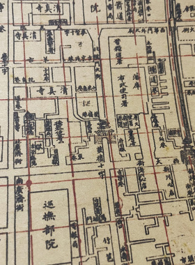 陕西省城图西安老城区装饰画客厅书房复古装饰画芯
