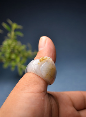 内径21青花独籽特色龙虎扳指勒子