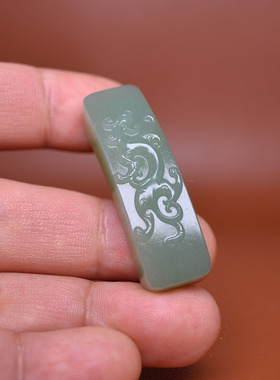 长45碧玉粉青螭龙手牌手串配饰