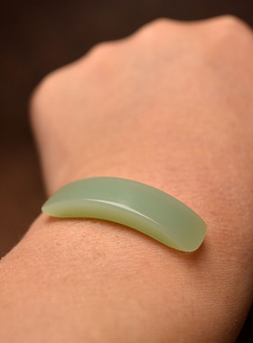 粉青碧玉一细料吊坠手牌扇坠提溜