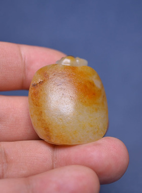 25克洒金皮白玉独籽料龙龟手把件