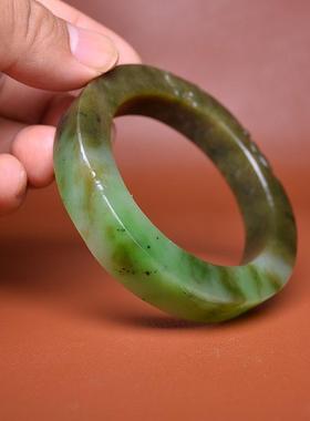 内径56碧玉苹果绿荷花玉镯手镯子