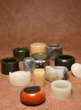 和田玉黑青塔青黑羊脂籽料戒指