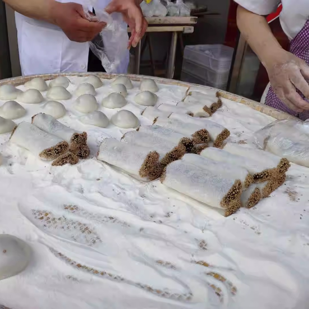 嵊州糯米年糕条烂肚肠年糕麻糍糯米豆沙馅5根1盒19元西桥米果顺丰 - 图2