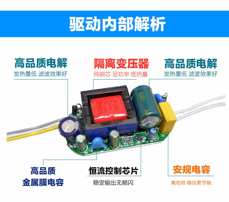 通用三色变光驱动客厅灯电源镇流器吸顶灯控制装置 方壳led drive - 图1