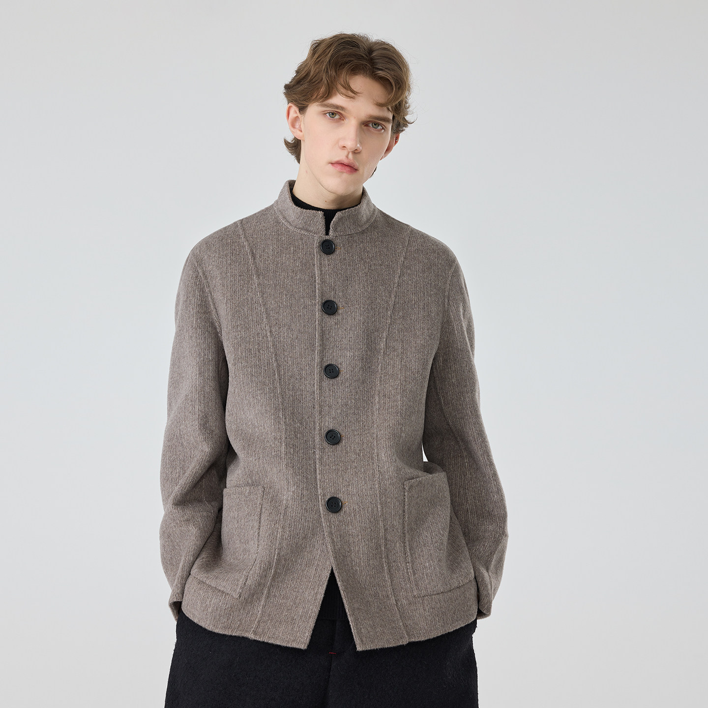 新中式复古立领羊毛呢大衣男冬季宽松单排扣中国风羊毛中长款外套,淘宝优惠券,粉丝福利购,淘宝优惠卷