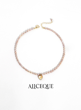 紫色淡水珍珠猫眼吊坠项链艾莉蔻