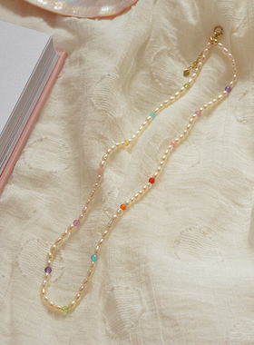 幸运美国包金项链天然淡水珍珠