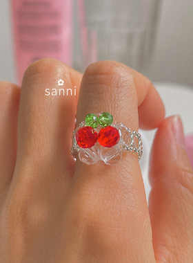 戒指花朵透明指环水果