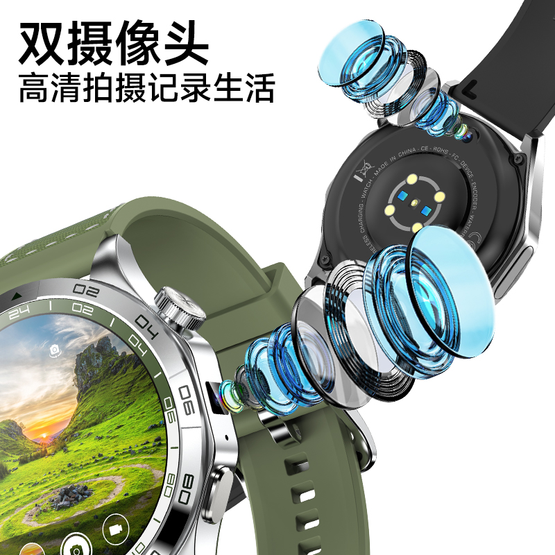 新款蜂窝版华强北Watch gt4可插卡智能手表oled全网通摄像头装app-图2