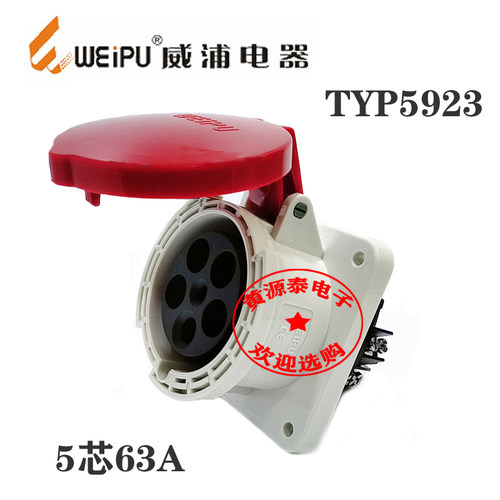 威浦航空插工业插头63A5芯TYP645配暗装直式插座TYP5923防水IP44 - 图3