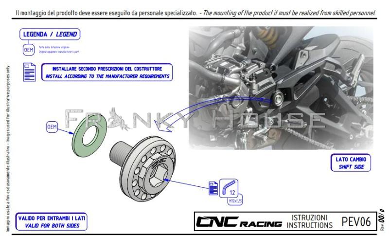 CNC RACING杜卡迪怪兽950/937/MTSV4/派克峰脚踏堵头排气支架螺丝 - 图2