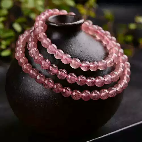 Натуральный кварц, розовый браслет, 8mm, подарок на день рождения