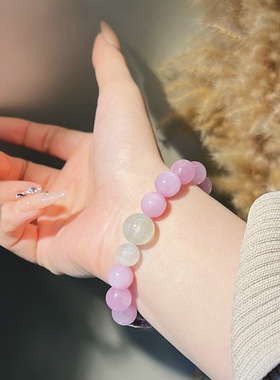 天然紫锂辉设计手串招财/遇正缘