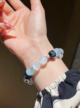 「月相」海蓝宝蓝月光天然水晶