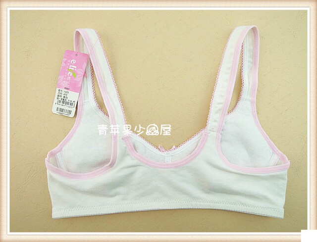 Yilanfen solid color cotton girls bra 2 pieces