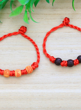 手工编织护身符红绳手链