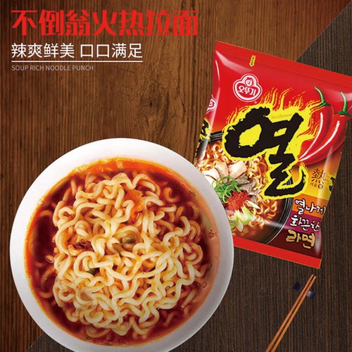 不倒翁金拉面辣味韩式泡面芝士海鲜火热泡菜袋装韩国进口方便面 - 图2
