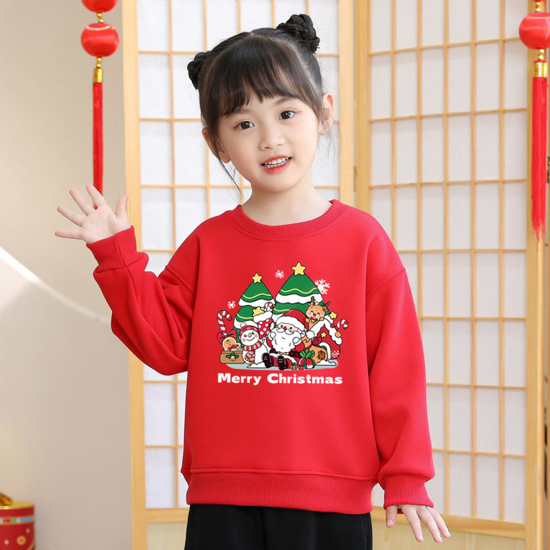 厂家亲子装儿童卫衣2025秋冬新款圣诞节卫衣加绒圆领套头衫潮,淘宝优惠券,粉丝福利购,淘宝优惠卷