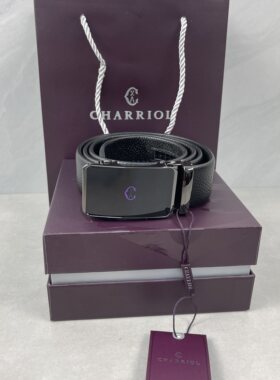 正品夏利豪商场撤柜清仓男士真皮自动扣腰带商务百搭牛皮黑色皮带