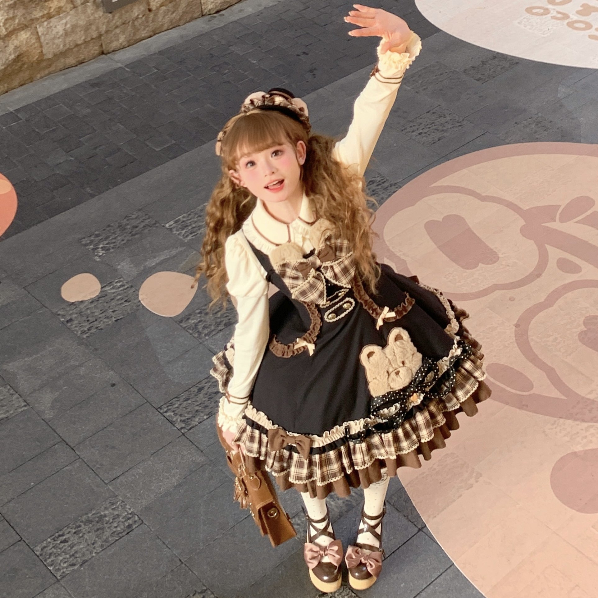 小欣原创侦探小熊jsk 俏皮可爱软萌小熊斗篷套装秋冬lolita连衣裙,淘宝优惠券,粉丝福利购,淘宝优惠卷