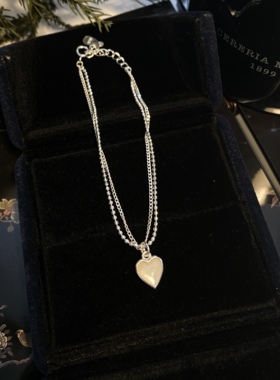 【99元2件】Siaon 原创小众设计S925双条爱心贝母纯银手链手饰