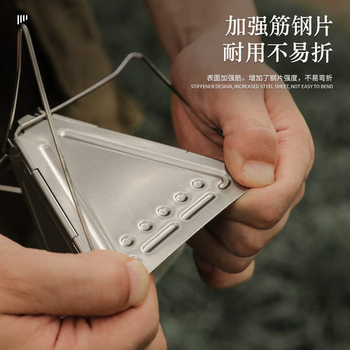 便携户外露营咖啡过滤器架不锈钢折叠漏斗带支架过滤杯咖啡滴漏架 - 图1