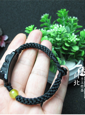 绳结纪男女黑曜石貔貅手绳