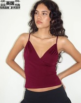 Motel Rocks Womens Clothing UK Direct Mail UO New Pint Bea Deep V Collar Tight Vest Harness