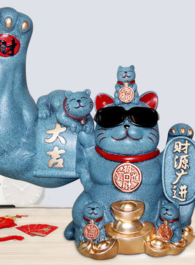 创意招财猫摆件大力招手家用送礼