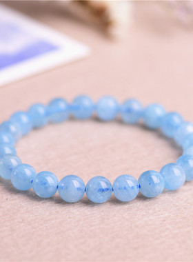 勇气信心旅行石海蓝宝手链信物女