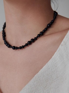 OKKKKBANG不规则百搭黑玛瑙项链