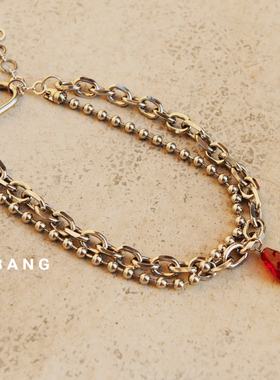 小众个性手工树脂叠戴锁骨链