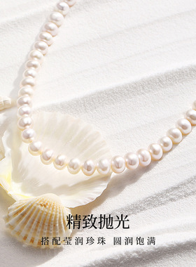 摩天轮 S925 淡水珍珠项链强光圆润自带柔光滤镜小众精致女士首饰