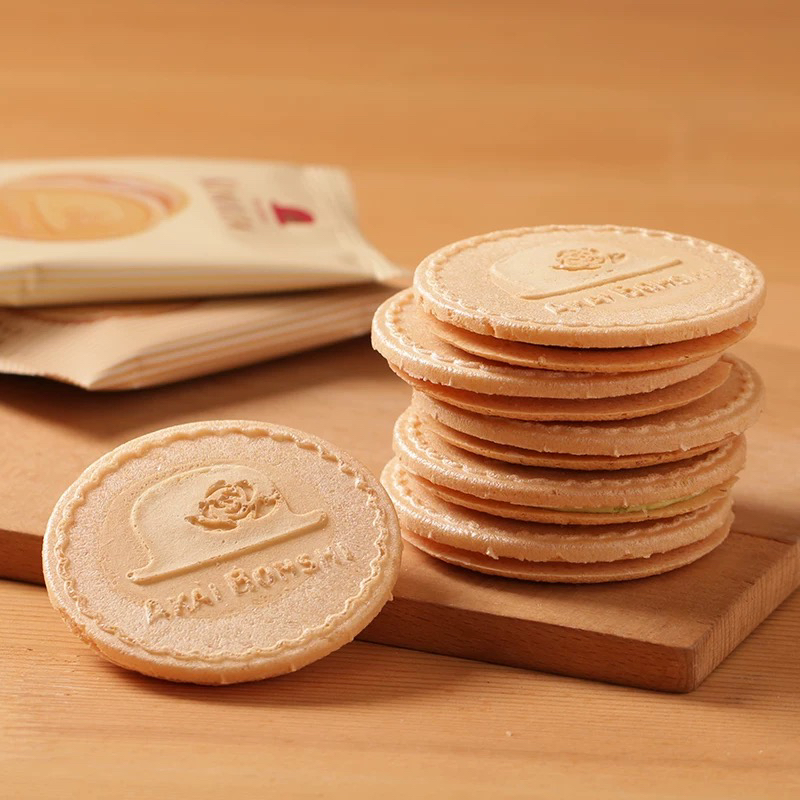 日本本土千朋红帽子抹茶牛奶巧克力夹心饼干薄脆夹心饼10枚入 - 图2