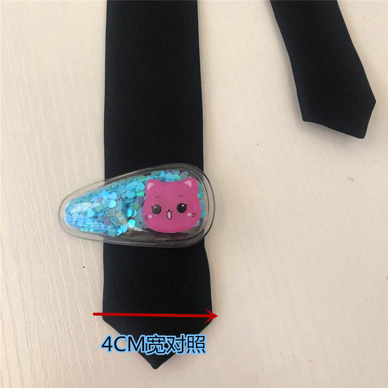 黑色领带4CM韩版超窄男女学生学院风表演休闲手打领带,淘宝优惠券,粉丝福利购,淘宝优惠卷