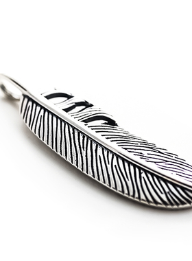 高级感925纯银项坠羽毛吊坠欧美