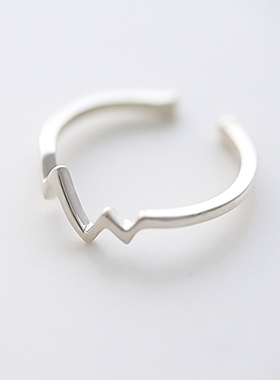 心跳复古指环纯银开口尾戒女
