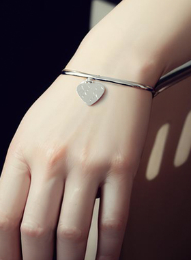 水痕之斑驳大心手镯纯银高级感女