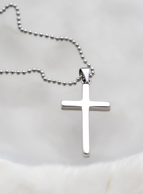 简约百搭光面十字925银项坠