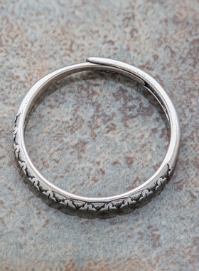 纤细戒指复古925纯银欧美女气质