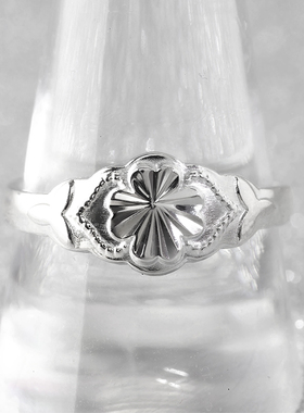 中式四叶草戒指可调节女990足银