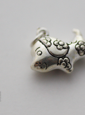 生肖鼠龙蛇马羊猴鸡狗纯银吊坠