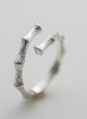 竹节戒指纯银小众设计女活口质感